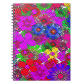Schitterend kleurrijk, geweldig bloemetjesvormig o notitieboek (Voorkant)