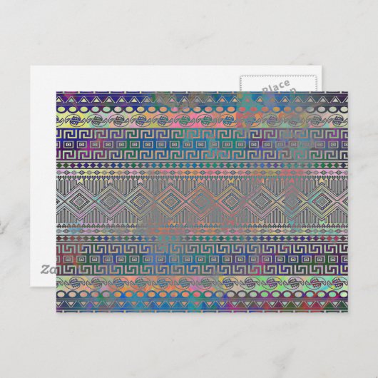 Schitterend, koel en kleurrijk Aztec geometrisch p Briefkaart (Voorkant / Achterkant)
