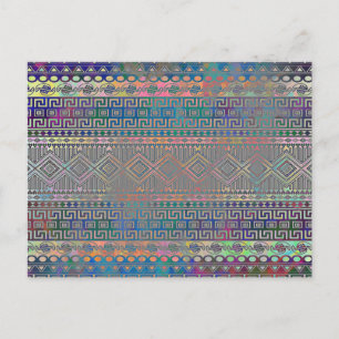 Schitterend, koel en kleurrijk Aztec geometrisch p Briefkaart