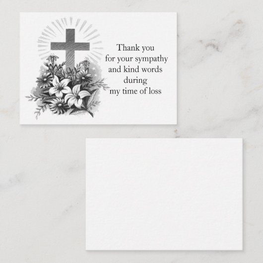 Schitterend Kruis Bloem Bedankkaart Notitiekaartje (Voorkant / Achterkant)