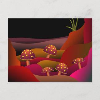 Schitterend land waar paddenstoelen groeien briefkaart