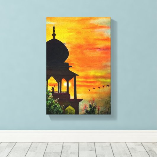 Schitterend landschap canvas afdruk (Insitu (Houten vloer))