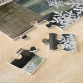 Schitterend landschap Foto Snowflake Overlay Puzzl Legpuzzel (Zijkant)