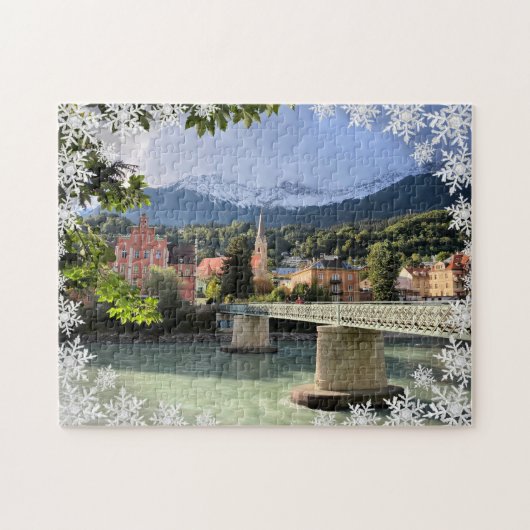 Schitterend landschap Foto Snowflake Overlay Puzzl Legpuzzel (Horizontaal)