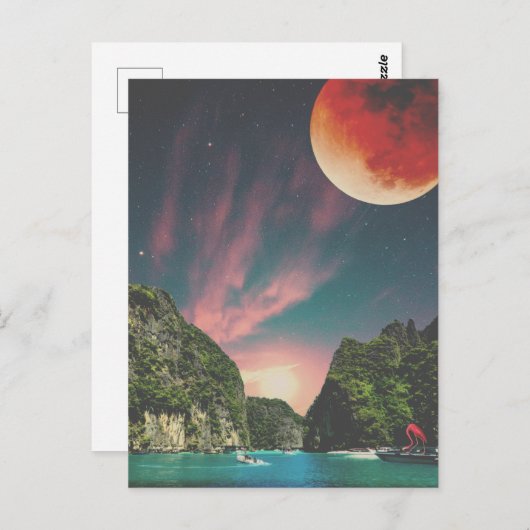 Schitterend landschap met een hoge collage briefkaart (Voorkant / Achterkant)