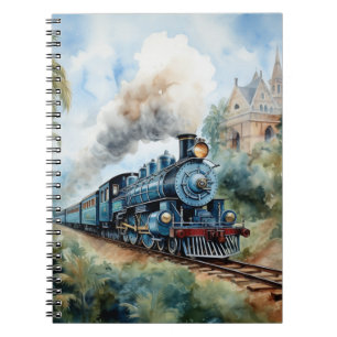 Schitterend landschap met een Victoriainse trein Notitieboek