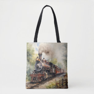 Schitterend landschap met een Victoriainse trein Tote Bag