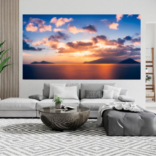 Schitterend landschap op Dawn Tropical South Pacif Poster