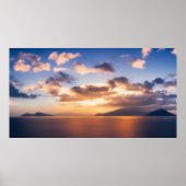 Schitterend landschap op Dawn Tropical South Pacif Poster (Voorkant)