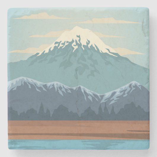 Schitterend landschap stenen onderzetter (Voorkant)