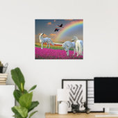 Schitterend landschap van de oranje regenboogtrap poster (Thuiskantoor)