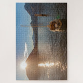 Schitterend landschap van het Comomeer met boot, I Legpuzzel (Verticaal)
