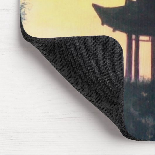 Schitterend landschap van Pagoda Silhouette Art Muismat (Hoek)