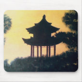 Schitterend landschap van Pagoda Silhouette Art Muismat (Voorkant)