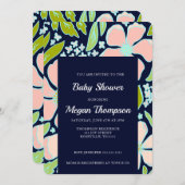 Schitterend levendig roze/blauw Baby shower Kaart (Voorkant / Achterkant)