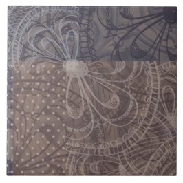 Schitterend lichtbruin grijs bloemschil tegeltje