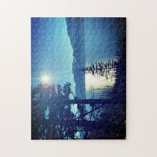 Schitterend meer waterbomen legpuzzel (Verticaal)