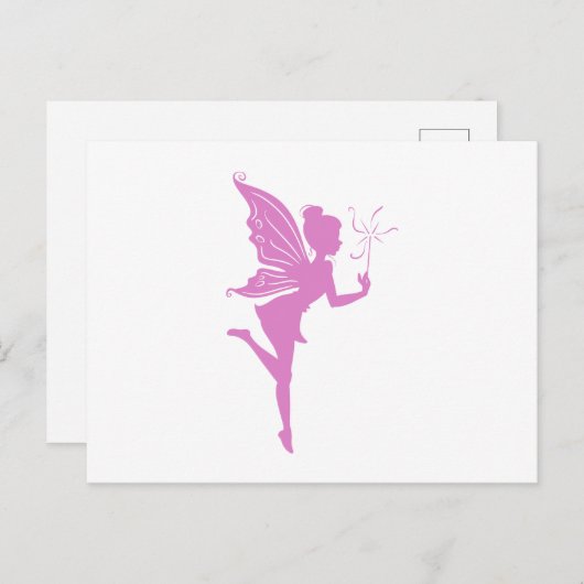 Schitterend meisje-fee-silhouet briefkaart (Voorkant / Achterkant)
