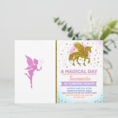 Schitterend meisje-fee-silhouet kaart (Staand voorkant)