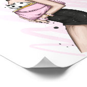 Schitterend meisje in stijlvolle kleren met mode a poster (Hoek)