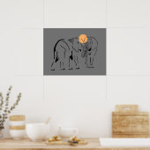 Schitterend minimalistisch olifant Poster (Keuken)