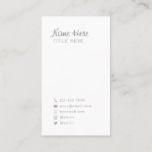 Schitterend minimalistisch rond verticaal Visiteka Visitekaartje (Achterkant)