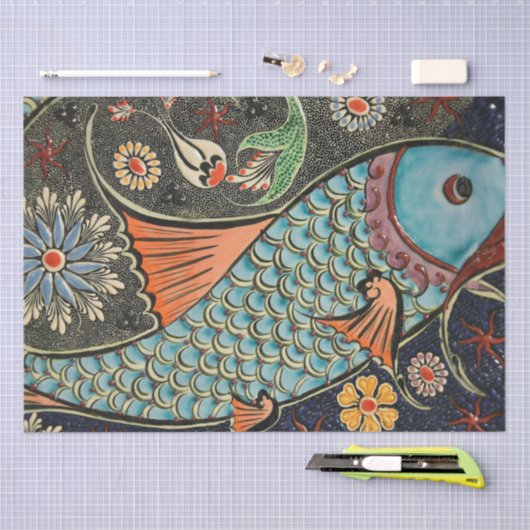 Schitterend mozaïek en kleurrijk visverpakkingspap tissuepapier (Craft)