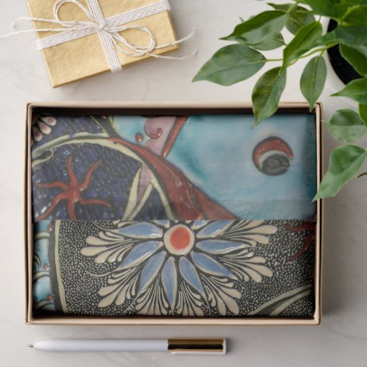 Schitterend mozaïek en kleurrijk visverpakkingspap tissuepapier (Geschenk)