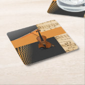 Schitterend muzikaal abstract vioolontwerp kartonnen onderzetters (Schuin)