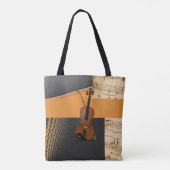 Schitterend muzikaal abstract vioolontwerp tote bag (Achterkant)