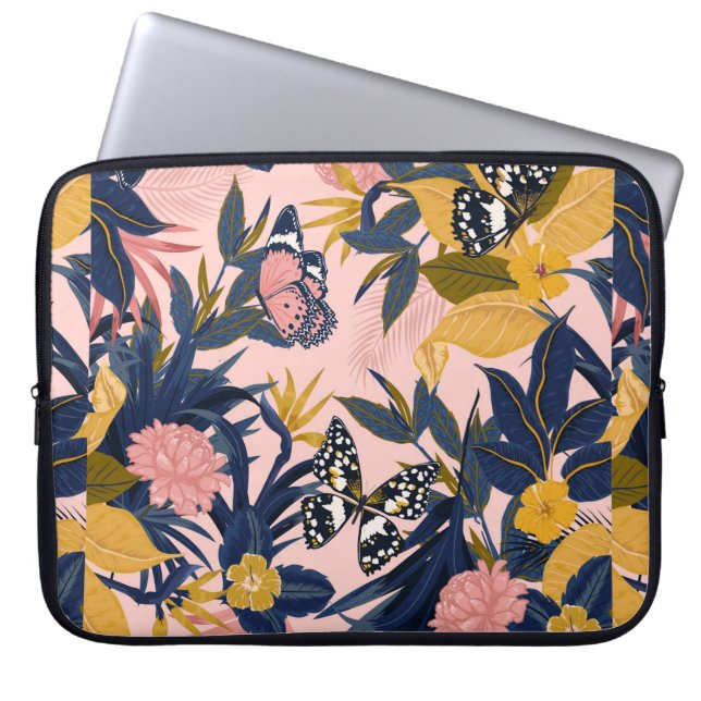 Schitterend naadloos artistiek zoet tropisch patro laptop sleeve (Voorkant)