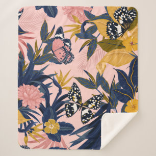 Schitterend naadloos artistiek zoet tropisch patro sherpa deken