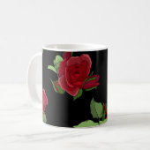 Schitterend  naadloos bloempatroon met roos koffiemok (Voorkant links)