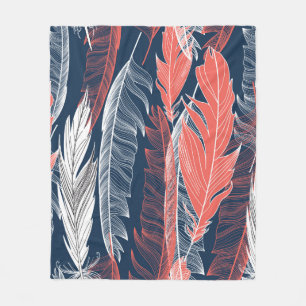 Schitterend naadloos grafisch patroon van veren fleece deken