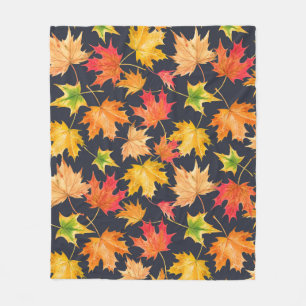 Schitterend naadloos herfstpatroon met waterverf fleece deken