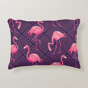 Schitterend naadloos tropisch patroon met roze fla accent kussen