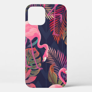 Schitterend naadloos tropisch patroon met roze fla Case-Mate iPhone case