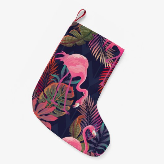 Schitterend naadloos tropisch patroon met roze fla kleine kerstsok (Voorkant (Hangend))