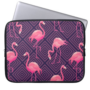 Schitterend naadloos tropisch patroon met roze fla laptop sleeve