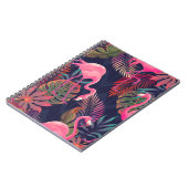 Schitterend naadloos tropisch patroon met roze fla notitieboek (Linkerzijde)