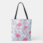 Schitterend naadloos tropisch patroon met roze fla tote bag (Achterkant)