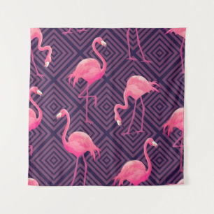 Schitterend naadloos tropisch patroon met roze fla wandkleed