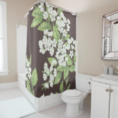 Schitterend naadloos veerpatroon met groen vertakt douchegordijn (In situ)