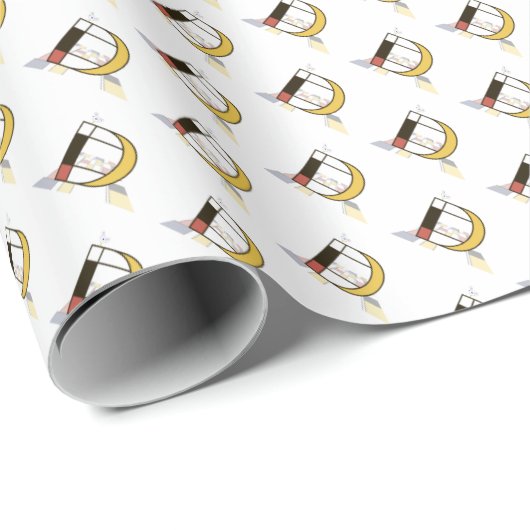 Schitterend neoplasticisme Kunstmonogram. Brief D Cadeaupapier (Rol Hoek)