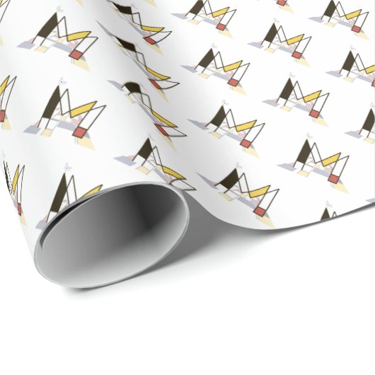 Schitterend neoplasticisme Kunstmonogram. Brief M Cadeaupapier (Rol Hoek)