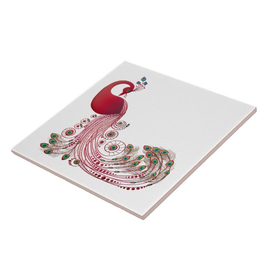 Schitterend ontwerp van Peacock Tegeltje (Zijkant)