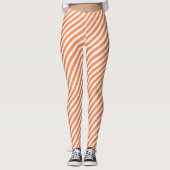 Schitterend Oranje en gestreept legen Leggings (Voorkant)