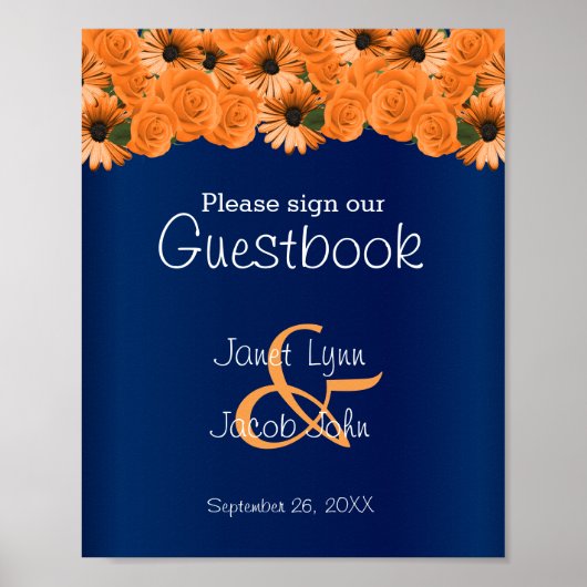 Schitterend Oranje Roos van het Guestbook Poster (Voorkant)