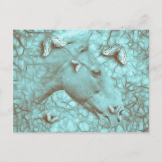 Schitterend paard en vlinders horizontaal briefkaa briefkaart