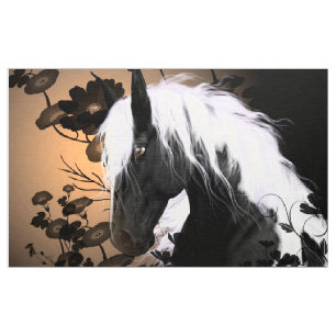Schitterend paard in zwart-wit stof